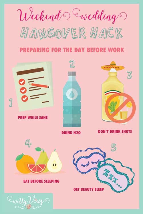 Handle a wedding weekend hangover at work | The guide for things to do the night of the party | Witty Vows