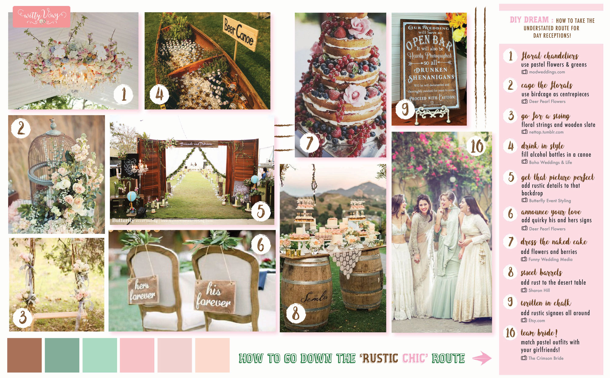 Wedding mood board to love – Pastel paradise for a rustic reception Daytime for them Indian WEddings Theme curated by Witty Vows