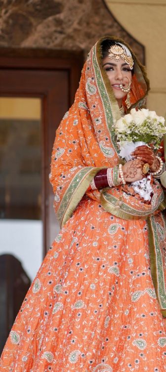 orange punjabi bridal suit