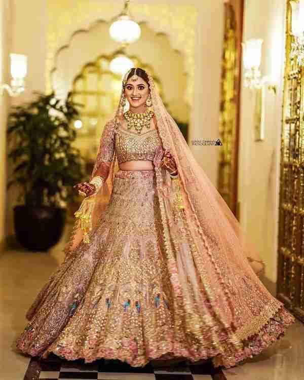 Gold Bridal Lehenga Choli Chunri Designer Nikah Wedding Lengha Velvet Dress  Sari