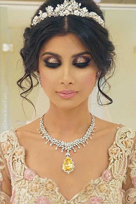 Indian wedding hairstyles for Indian Brides- Up Dos, Braids, loose curls