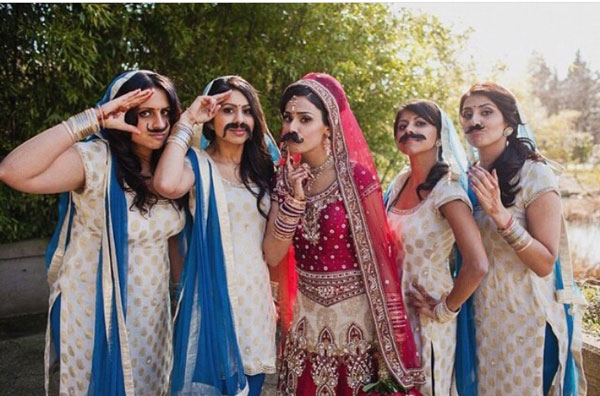 fun bride with her friends